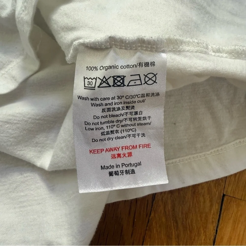 LOUD APPAREL Organic Cotton Girls White Puff Sleeve “Oopsie Daisy” Dress Size 14